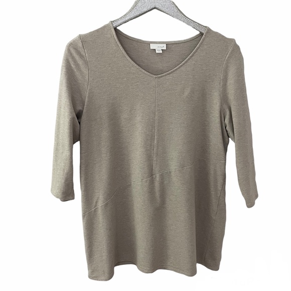 J. Jill Pure Jill Tan 3/4 Length Sleeve Soft Tunic Top - Picture 2 of 8